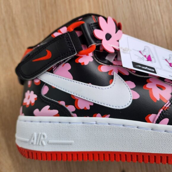⭐Nike Air Force 1 Mid Top Easy On Sz 7Y Big Kids Shoes Pink 3D Floral FQ3692-001 - Picture 13 of 14